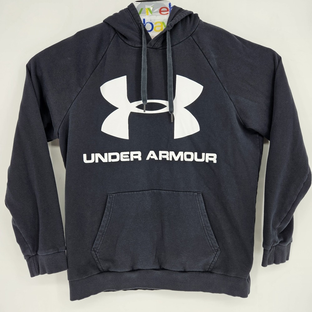 Under Armour Hoodie Mens XL Black Sweatshirt Pullover Graphic Logo Outdoors